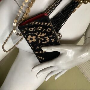 Vintage carpet and red wallet